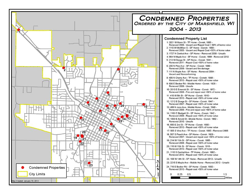 Code Violations The City currently identifies code violations on a complaint basis, and issues orders to correct confirmed violations as appropriate.