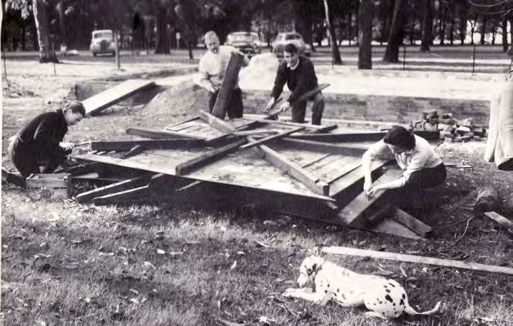 The National Trust Junior group working on La Trobe s Cottage, July 1963:
