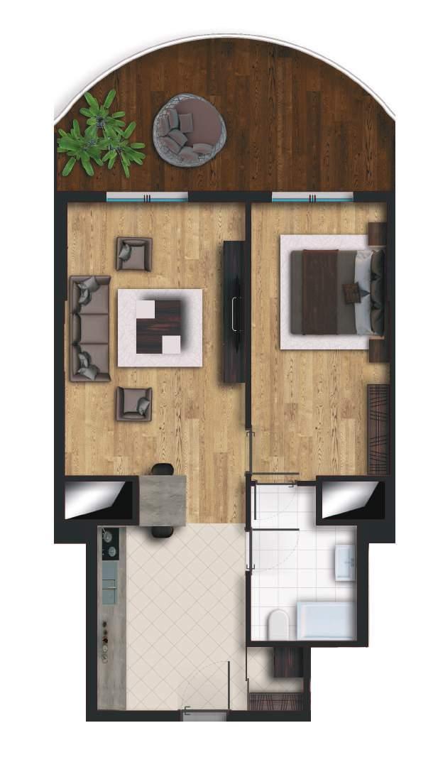 1 Bedroom TYPE A Carpet Area : 67.93 m² Gross Area : 84.
