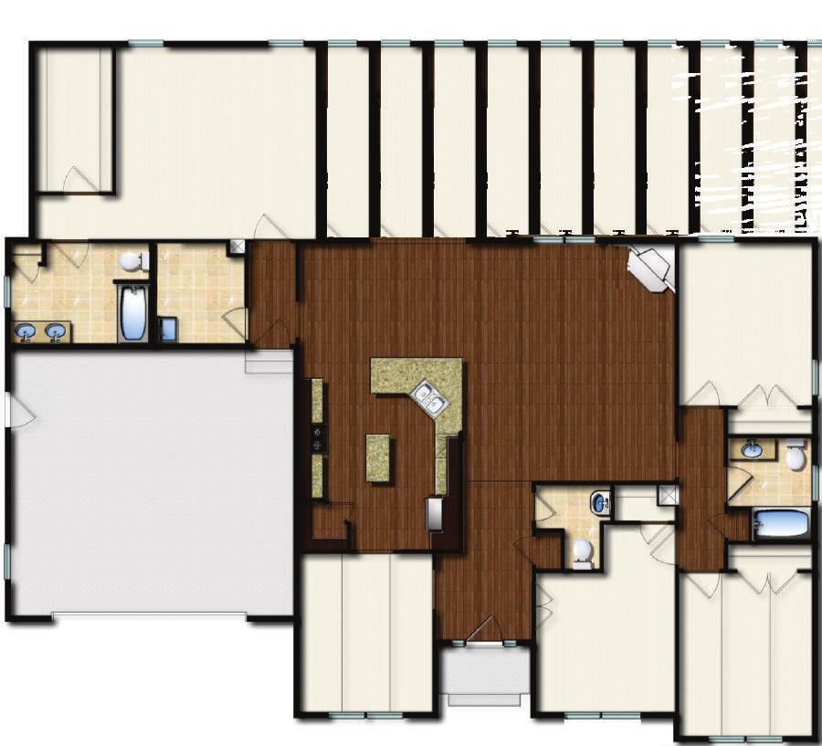 More Elaine At right is our popular Elaine with Study floor plan which includes the front study or bedroom op on and a