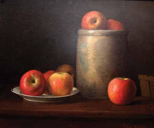 Silas Martin 1841-1906 Still Life with Apples, date unknown Oil on masonite, 25 x 28 3 /4 with frame On