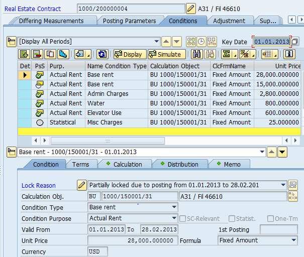 Create External Lease-out Create Lease-out Update Lease-out Periodic Posting, Simulation, Execution & Reversal Invoice: Create & Reverse Select the Conditions tab 15 Click the Insert Condition(s)