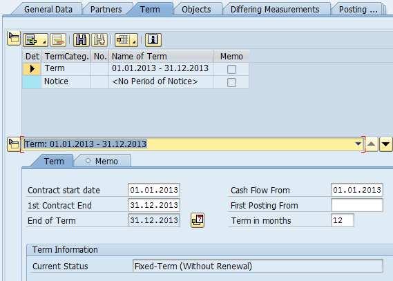 Create Internal Lease-out Create Lease-out Update Lease-out Periodic Posting, Simulation, Execution & Reversal Invoice: Create & Reverse Term tab: Enter the Start Date,