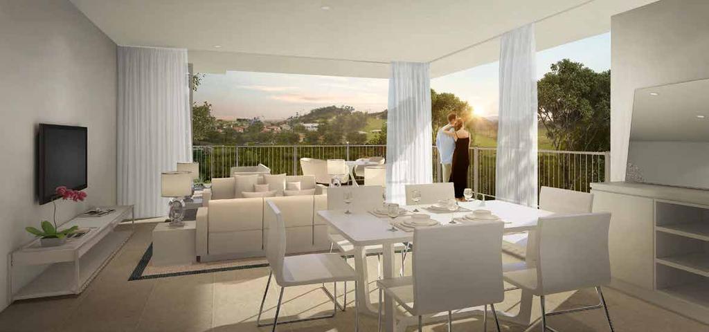 Corner unit sunset golf view L-SHAPED EXTRA LARGE TERRACES FOR GREAT OUTDOOR EXPERIENCES CORNER UNITS 3-4 bedroom units with breathtaking wide open views over the golf