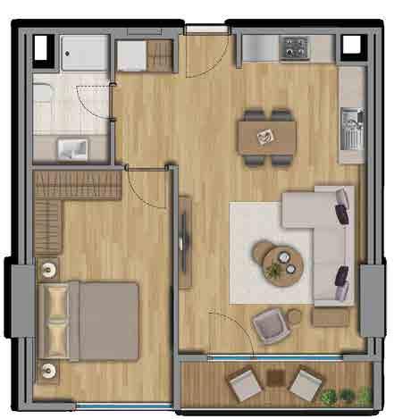 HOUSING UNIT PLANS + + C7 Total Sales Area: 7,06 m -Living Room+Kitchen:, m -Bedroom:, m