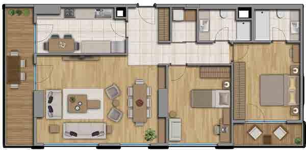 HOUSING UNIT PLANS + 9 6 7 9 + F Total Sales Area: 6,7 m -Living Room:,9 m -Kitchen: 0,06 m -Hallway: 9, m -Master Bedroom:,0 m -Master Bathroom:,76 m 6-Bedroom:,00 m 7-Bathroom:,6 m