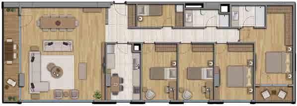 HOUSING UNIT PLANS + HOUSING UNIT PLANS + DUPLEX 9 0 7 6 + C Total Sales Area:,9 m -Living Room:, m -Kitchen: 0,9 m -Entrance Hall:, m -Master Bedroom: 6,9 m -Master Bathroom:,0 m 6-Bedroom :, m