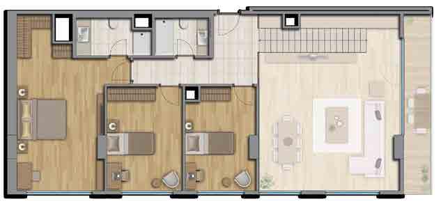 HOUSING UNIT PLANS + DUPLEX Upper Floor 0 6 7 Lower Floor 9 + DUB C Total Sales Area: 97,06 m -Living Room: 0,00 m -Kitchen:,0 m -Entrance Hall: 6,0 m -Master