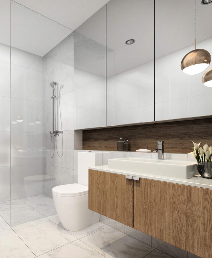 BATHROOM BATHROOMS THAT ADD A TOUCH OF LUXURY COMBINED WITH FUNCTIONALITY Enjoy your exquisite ensuite and crisp bathrooms in white and neutrals with stone vanities that add to the luxurious look and