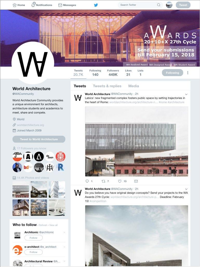 Media Kit 2018 11 Social Media Strong Footprint World Architecture