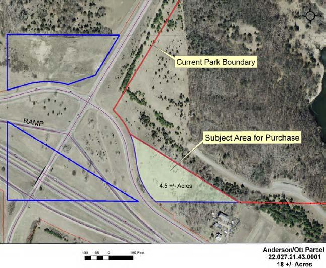 Figure 2 illustrates the Anderson property at a larger scale. The 4.86 acres proposed for acquisition is adjacent to existing park land.