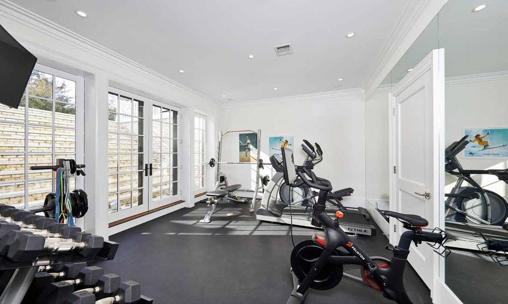 PERSONAL GYM The personal gym features rubber flooring, mirrored