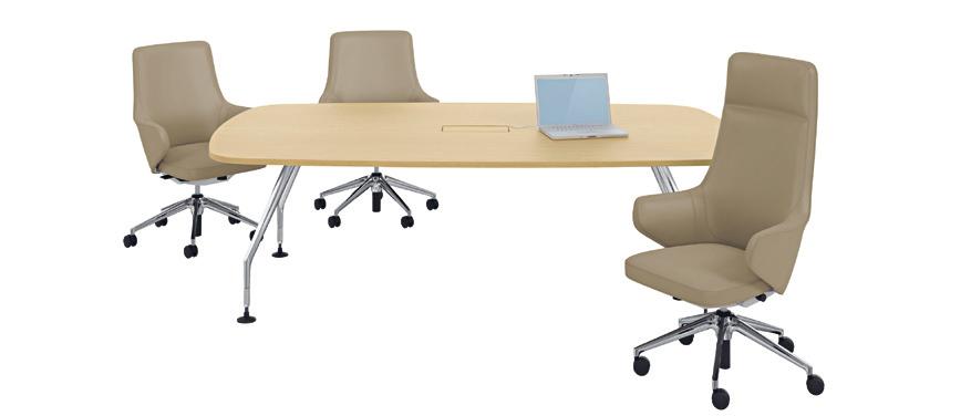 Configurations v Boat-shaped meeting table, oak