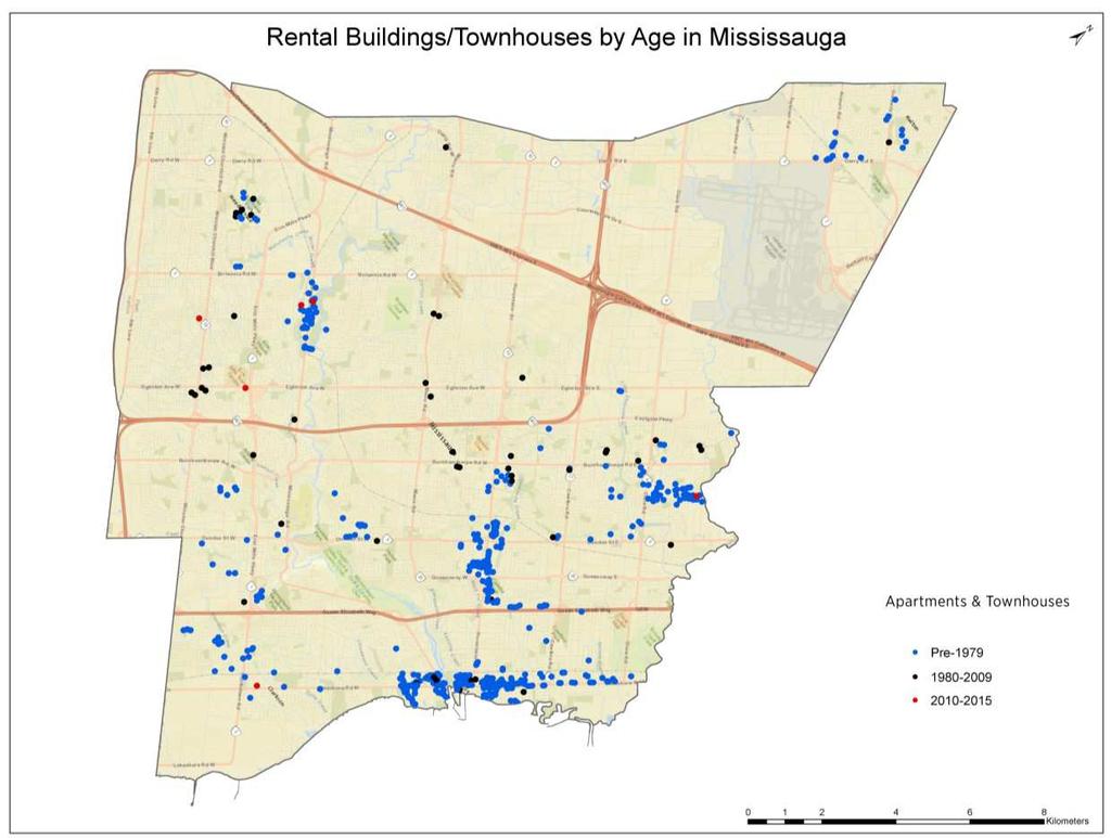 4.5-3 Planning and Development Committee 2016/06/07 3 Originators files: CD.06.AFF Figure 1: Map of Rental Buildings/Townhouses by Age in Mississauga Comments Why has there been limited development of purpose-built rental units?