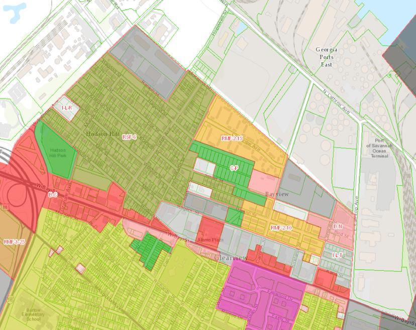 EXAMPLE: HUDSON HILL COMMUNITY Existing zoning with little transition between residential and non