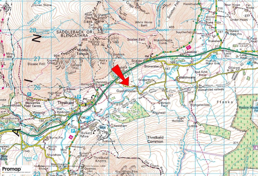 LOCATION The land is situated 1km from the A66 trunk road 12 miles from Penrith to the east and 4 miles from Keswick to the west.