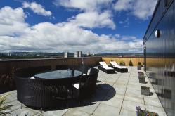 Living the High Life Exclusive to the sixteenth floor apartment is the spectacular penthouse sun terrace which wraps around three sides of the