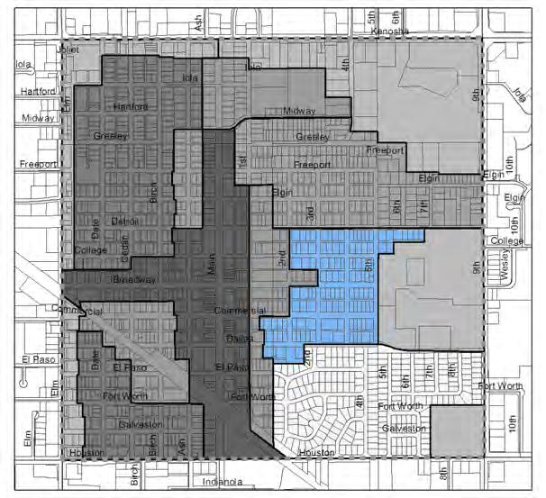 DROD Area 3: Residential 3 (Traditional-onservation) DROD Area 3 consists of a contiguous area in the interior of the DROD, located east of Main Street, West of 9th Street (Lynn Lane), South of