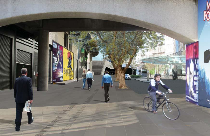 Cycle access to St Kilda Road via ramp (obscured) Direct access to St Kilda Road and across City Road to Sturt Street After Figure 3.