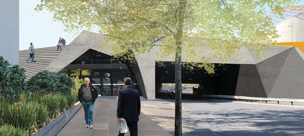 frontage and direct pedestrian connection to St Kilda Road create a welcoming environment St Kilda Road