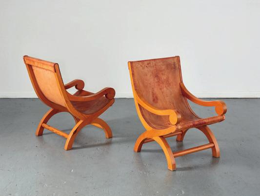 Luis Barragán Pair of Butaque Chairs From Cuadra San Cristóbal, 1966 68 Pine wood