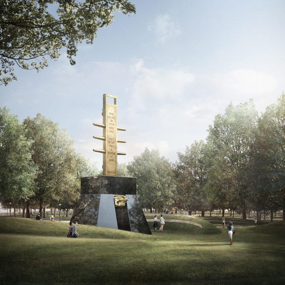 A rendering of Barbara Chase-Riboud's proposed memorial (Courtesy MLK Boston) Barbara Chase-Riboud is a well-known artist whose abstract sculptures have memorialized Malcolm X, Marian Anderson,