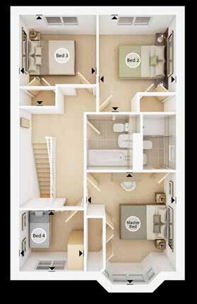 First Floor Master Bedroom 4.08m x 3.27m 13'5" x 10'9" Bedroom 2 3.53m x 2.81m 11'7" x 9'3" Bedroom 3 3.33m x 2.81m 10'11" x 9'3" Bedroom 4 2.35m x 2.