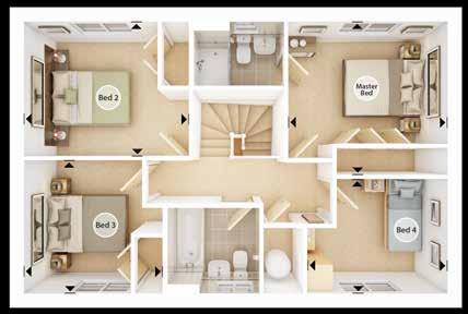 First Floor Master Bedroom 3.51m x 3.40m 11'7" x 11'2" Bedroom 2 3.64m x 2.98m 11'11" x 9'10" Bedroom 3 3.05m x 2.95m 10'0" x 9'8" Bedroom 4 3.09m x 2.