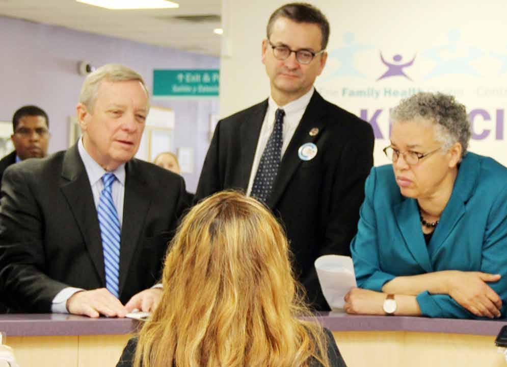 By: Ashmar Mandou U.S. Senator Dick Durbin (D-IL), Cook County Board President Toni Preckwinkle, CEO of the Cook County Health and Hospitals System, Dr.