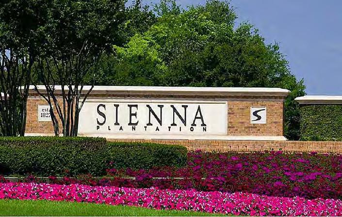 RESIDENTIAL UNITS Entitled for 16,500-plus residential units and more than 5 million square feet of non-residential space, Sienna Plantation has 7,500 homes with an average new home price of more