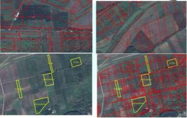 Examples of differences between Land Reform Cadastral maps and reality, then the official land registration and the reality Image 1 and 2 (above) - Field reality totally different from Land Reform