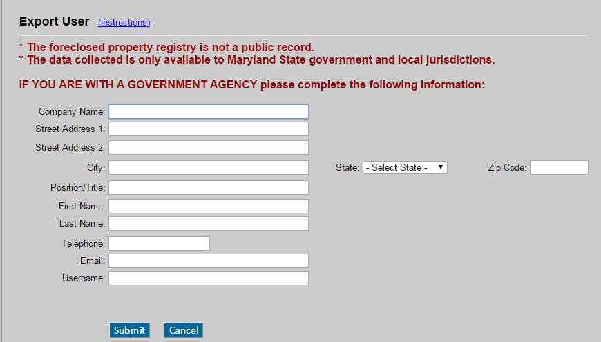 3. Enter the requested information into the form fields and click Submit. 4.