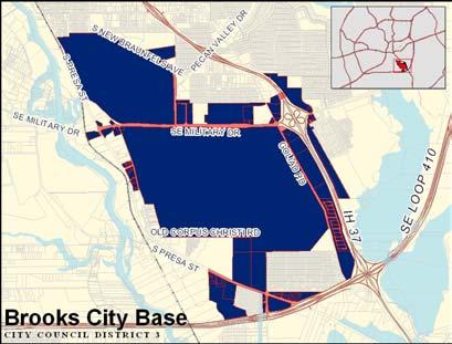 Brooks City-Base Tax Increment Reinvestment Zone #16 BACKGROUND Designated: December 9, 2004 Location: Approximately, west of I-37, south of South New Braunfels Avenue and S.E.