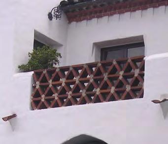 A number of architectural elements such as balconies, stairs and