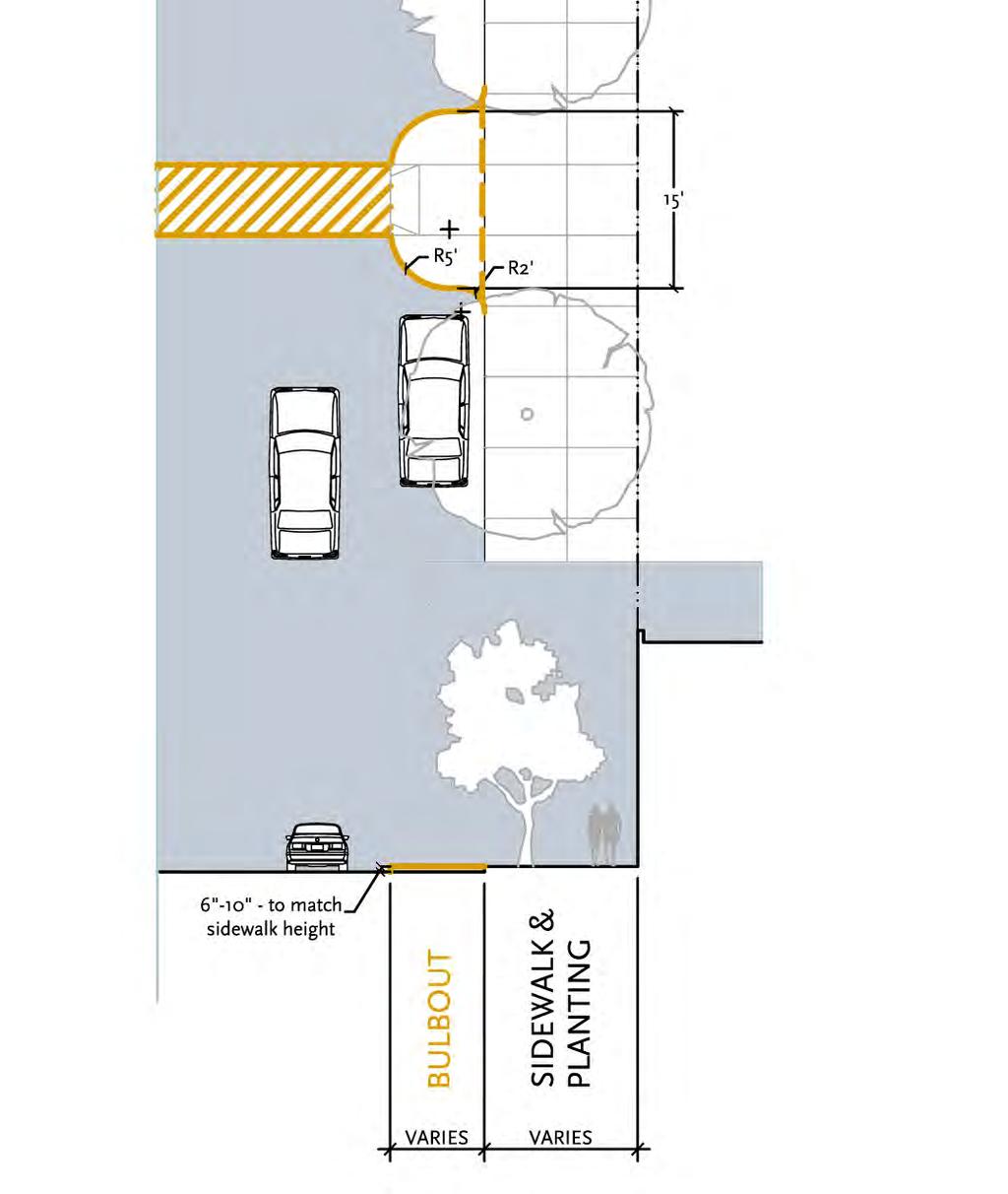 A - A minimum of 3 when garages face each other across alley B - 4' shoulders to be constructed with structured capacity either with suface pavers or gravel subgrade Plan / Section Diagram Typical