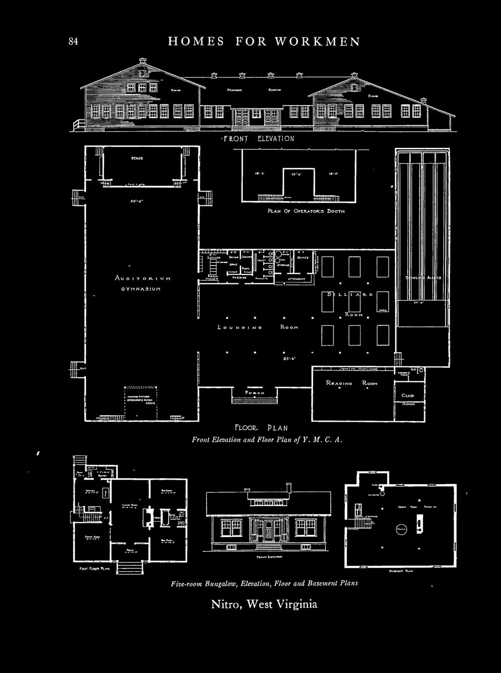 Front Elevation and Floor Plan of Y. M. C. A.