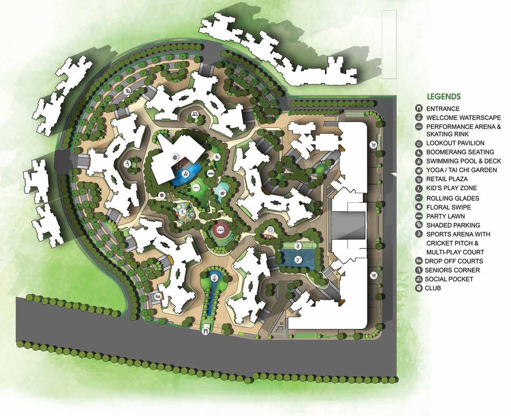 MASTER LAYOUT PLAN Disclaimer: The plans, designs, and dimensions are as per current sanctioned plans and approvals.