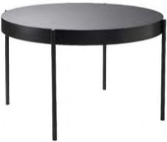TABLES SERIE 430 TABLE Design: Verner Panton, 1967 H: 75,5 cm; Ø: 120 cm or Ø: 160 cm Frame: Black or white painted metal