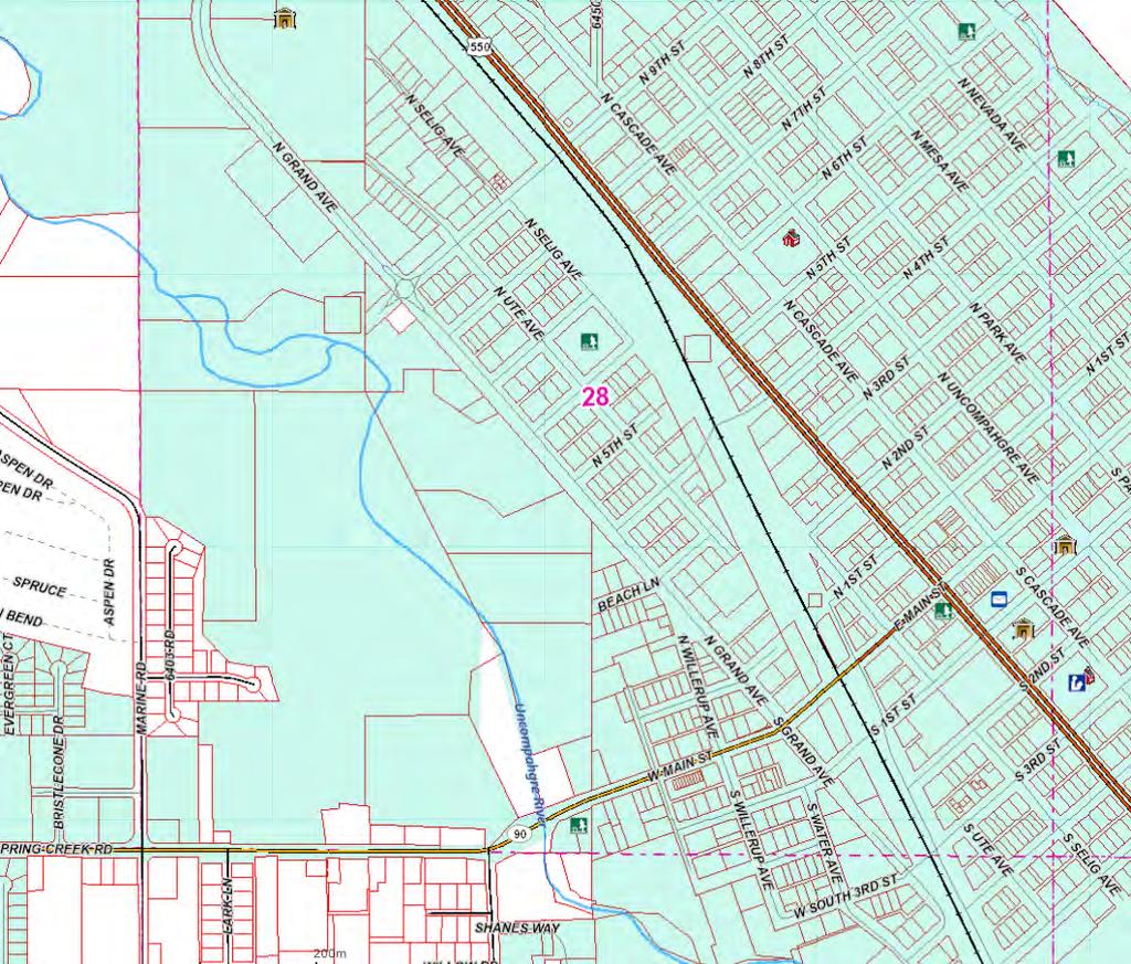 Map of Vicinity Montrose County Justice Center Uncompahgre River City Hall Post