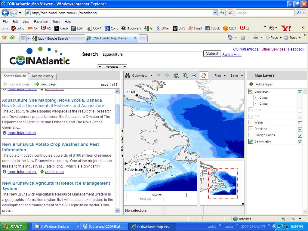 1. INTRODUCTION Michael SUTHERLAND and Susan NICHOLS, Canada The Coastal and Ocean Information Network for Atlantic Canada (COINAtlantic) is an initiative of the Atlantic Coastal Zone Information