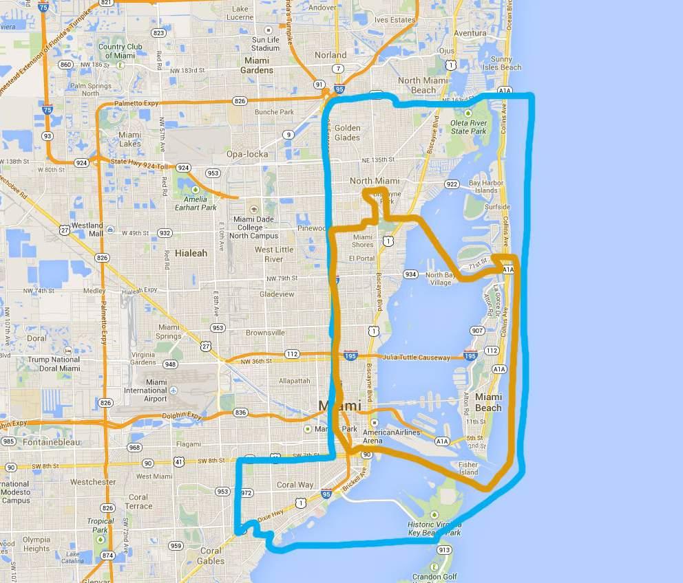 TRADE AREA MAP Total Trade Area Primary Trade Area Primary Trade Area Boundaries: North to NE 107th Street (Miami Shores) and 72nd Street (Miami Beach) East to the Atlantic Ocean South to the Miami