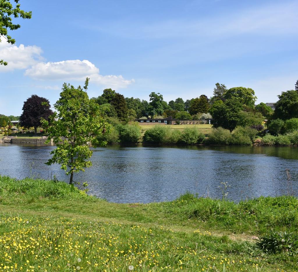 Outside The setting of Meadowland is a particular feature and the gardens and grounds extend to some 1.5 acres and stretch down to the River Tay.