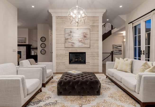floor-to-ceiling gas fireplace