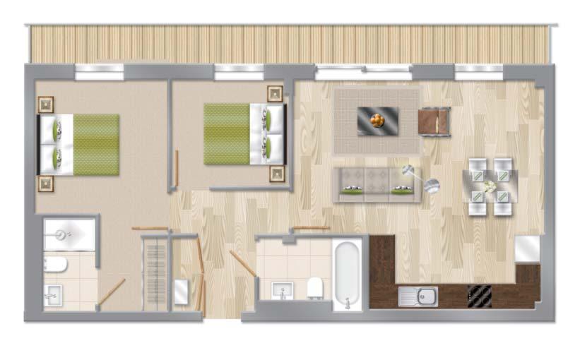 3m 10 2 x 17 4 Master Bedroom Bedroom 2 2.7 x 2.4m 8 10 x 7 10 304 201 301 401 Internal area Balcony area 62.9 sq.ft. 677 sq.ft. 11.9 sq.m. 128 sq.ft. Living/dining inc kitchen 5.