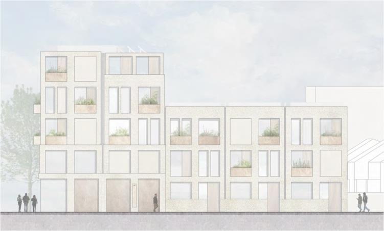 and 10 residential units comprised of 2no. 3xbed dwelling houses, 5 no. 3xbed duplex flats, 2no. 2xbed flats and 1no.