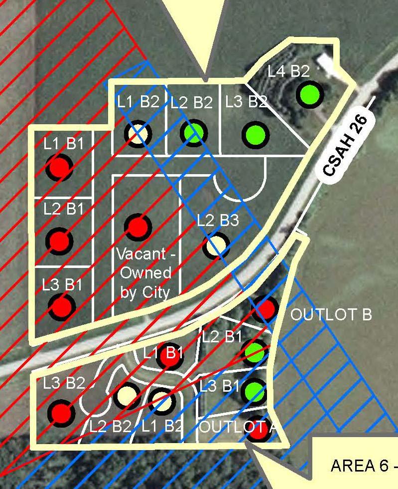 Mankato Regional Airport Exhibit G Areas 5 & 6 Variance & Non- Conformity Locations Active Buildable based on: Outside of Zone A Variance approved Not included in avigation easement per District