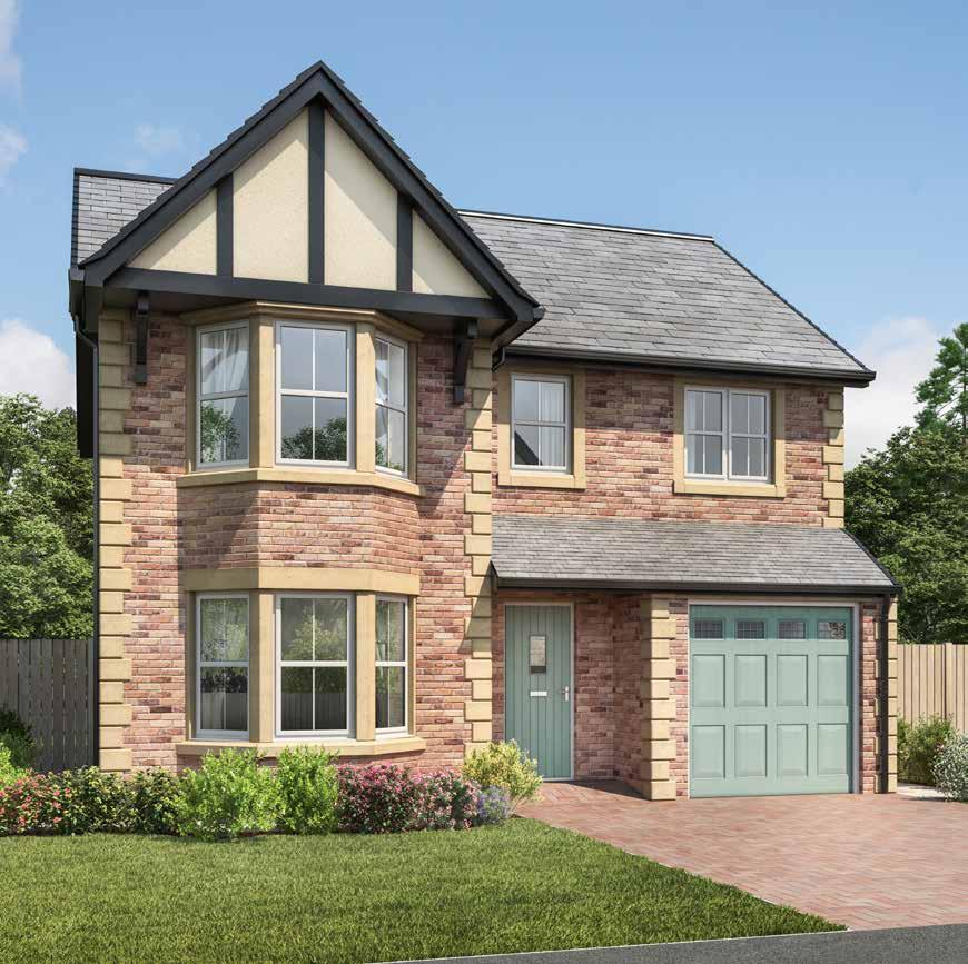 A mix of stone, brick and render have been used at Strawberry Grange to give each home its individual personality, while blending perfectly into the local area.