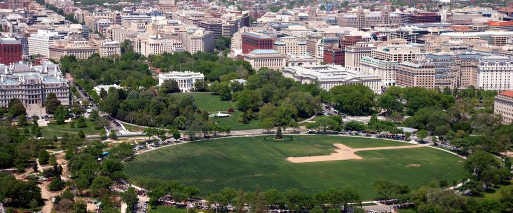 The neighborhoods are bound on the south by Constitution Ave NW and on the north by P St NW, with the Dupont Circle area cutting