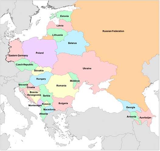 24 Land Mobility in a Central and Eastern European Land Consolidation Context Figure 1. The 25 study countries in Central and Eastern Europe.