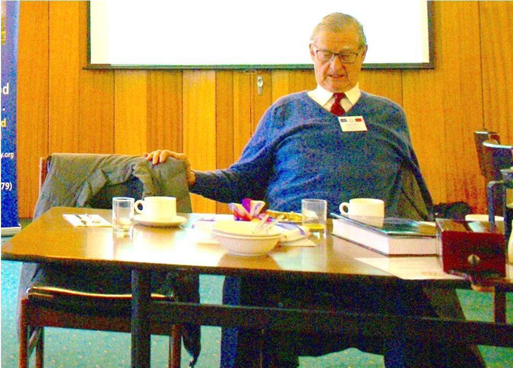 Left: Barry Edmundsen listening intently to the guest speaker at our Wednesday meeting.